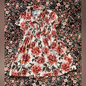 Old Navy Floral Kids Dress - Orange and Brown